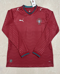 Portugal 2026 Red/Blue Home Long Sleeves Jersey
