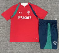 Portugal 2026 Red/Dark Blue/Green Training Kids Jersey Set