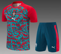 Portugal 2026 Red/Green Pre-Match Kids Jersey Set