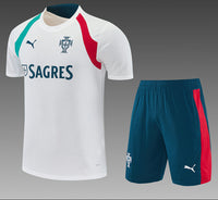 Portugal 2026 White/Dark Blue/Green Training Kids Jersey Set