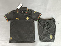 Portugal 25/26 Black Away Kids Jersey Set