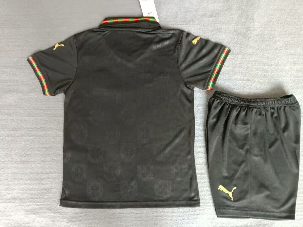 Portugal 25/26 Black Away Kids Jersey Set