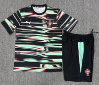 Portugal 25/26 Black/Green Training Kids Jersey Set