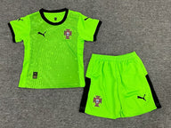 Portugal 25/26 Goalkeeper Kids Green Jersey Set