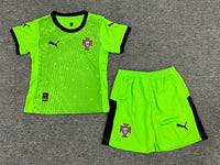 Portugal 25/26 Goalkeeper Kids Green Jersey Set