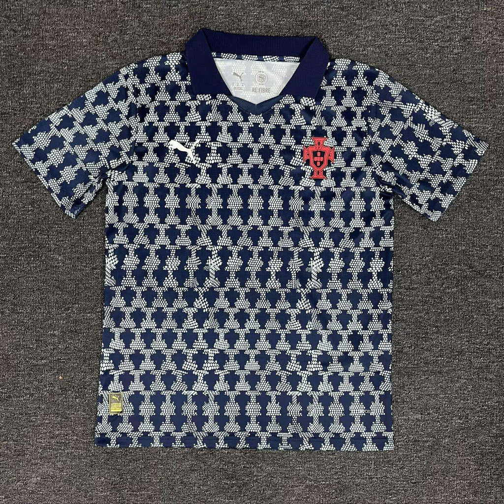 Portugal 25/26 Navy Logo Pattern Training Jersey
