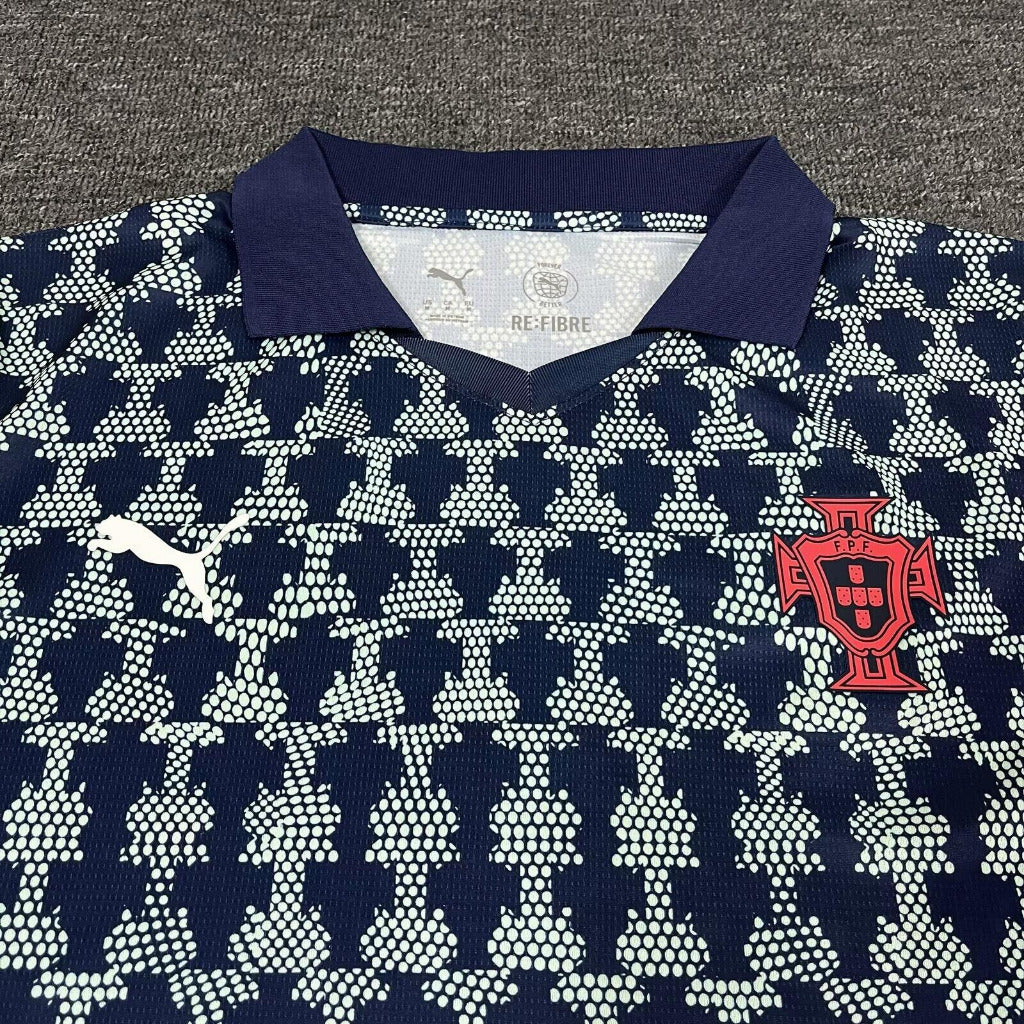 Portugal 25/26 Navy Logo Pattern Training Jersey