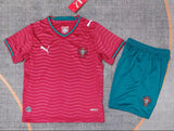 Portugal 25/26 Red/Blue Home Kids Jersey Set