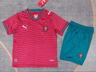 Portugal 25/26 Red/Blue Home Kids Jersey Set