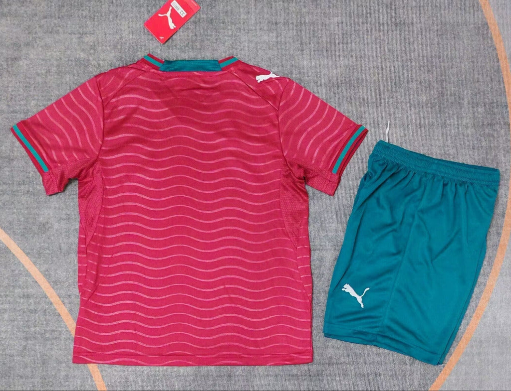 Portugal 25/26 Red/Blue Home Kids Jersey Set