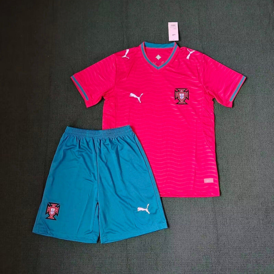 Portugal 25/26 Red/Blue Home Kids Jersey Set