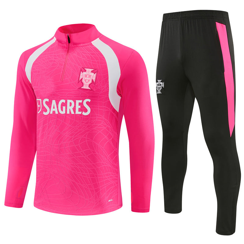 Portugal 26/27 Pink/White/Black Training Tracksuit Set