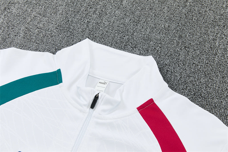 Portugal 26/27 White and Green with Red Shoulder Training Tracksuit Set