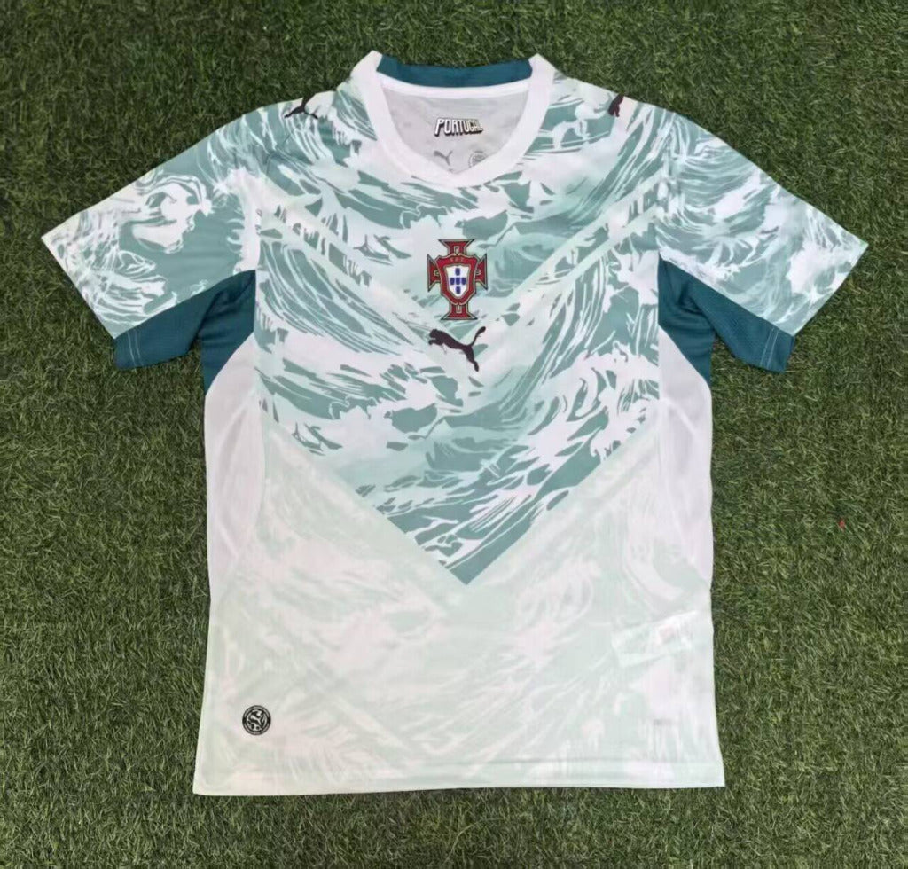 Portugal 26/27 White/Green Wave Pattern Training Jersey