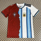 Portugal and Argentina 26/27 Red/Blue/White MESSI and RONALDO Jersey