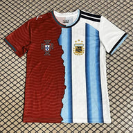 Portugal and Argentina 26/27 Red/Blue/White MESSI and RONALDO Jersey