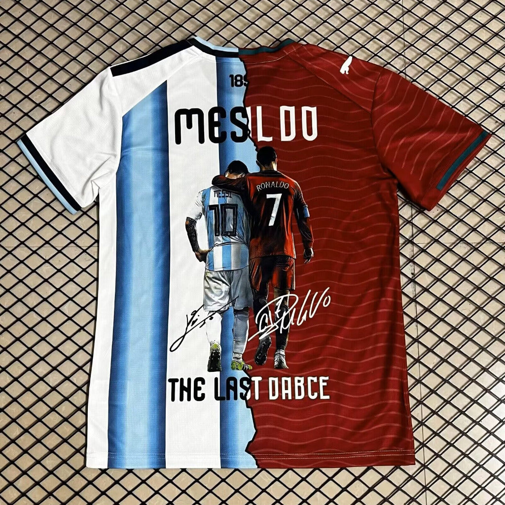 Portugal and Argentina 26/27 Red/Blue/White MESSI and RONALDO Jersey