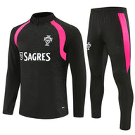 Portuguese 2627 Black/Pink Training Tracksuit Set