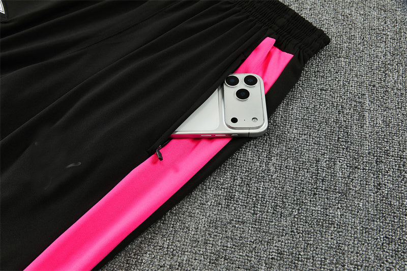 Portuguese 2627 Black/Pink Training Tracksuit Set