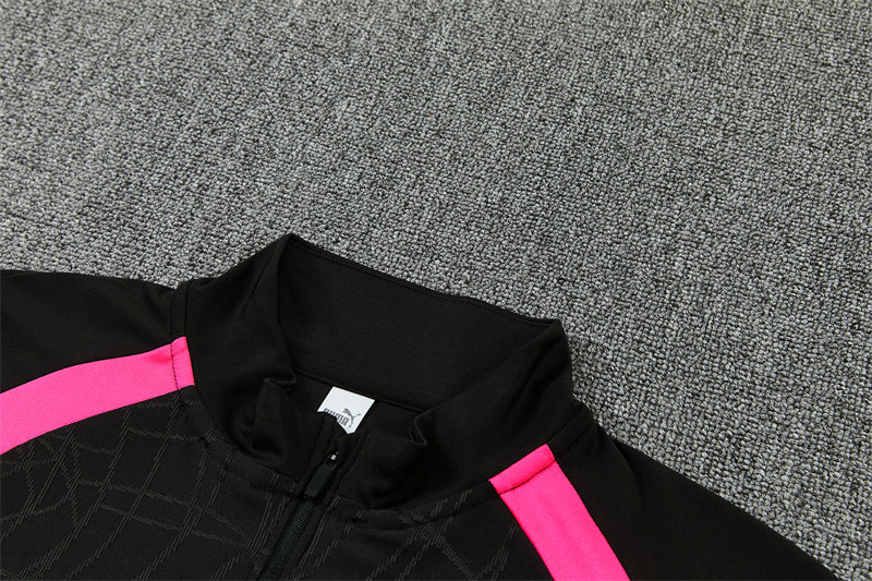 Portuguese 2627 Black/Pink Training Tracksuit Set
