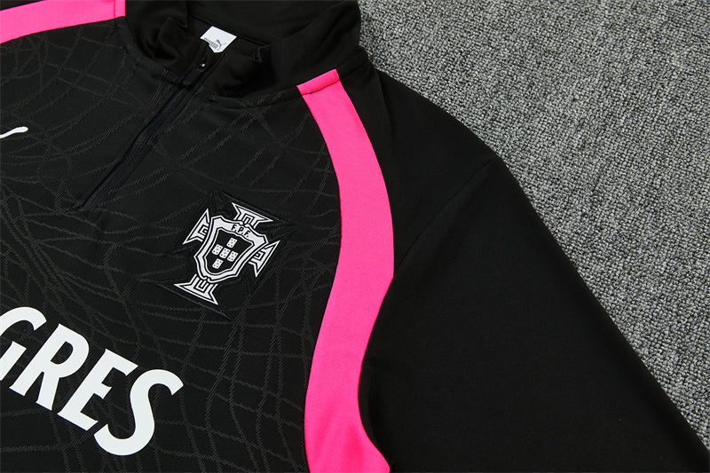 Portuguese 2627 Black/Pink Training Tracksuit Set