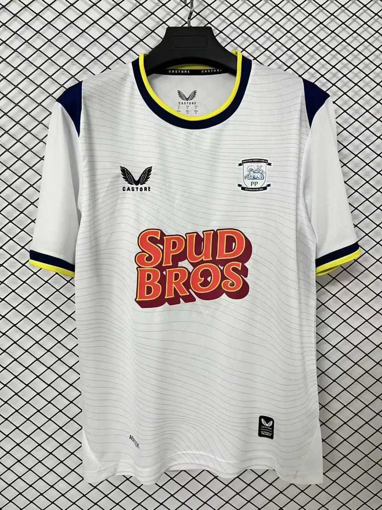 Preston 26/27 White/Navy Blue/Yellow Home Jersey