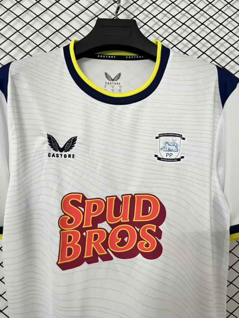 Preston 26/27 White/Navy Blue/Yellow Home Jersey