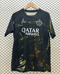 PSG 2026 Black Base With Yellow Marble-Style Jersey