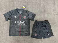 PSG 25/26 Black Stadium Fourth Kids Jersey Set