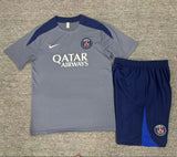 PSG 25/26 Gray/Blue Training Kids Jersey Set