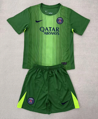 PSG 25/26 Green Goalkeeper Kids Jersey Set