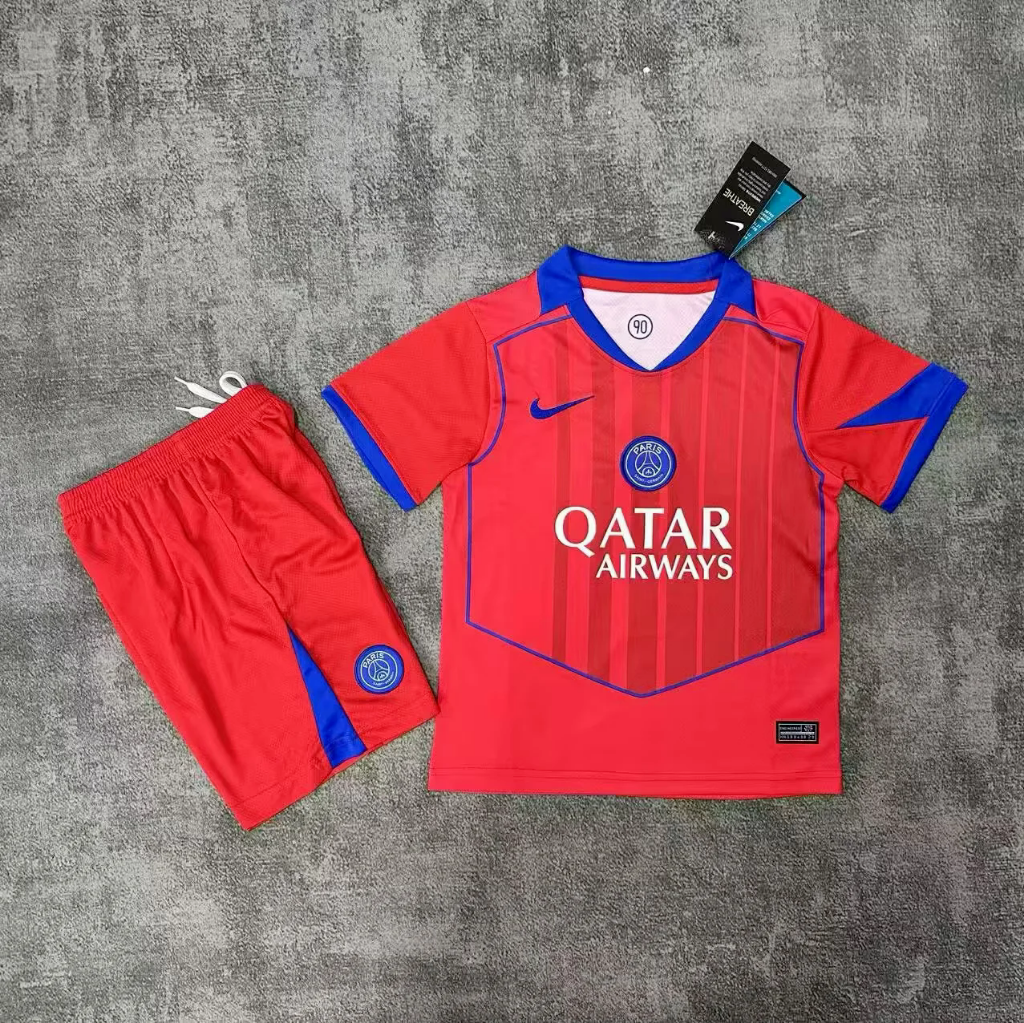 PSG 25/26 Red Third Kids Jersey Set