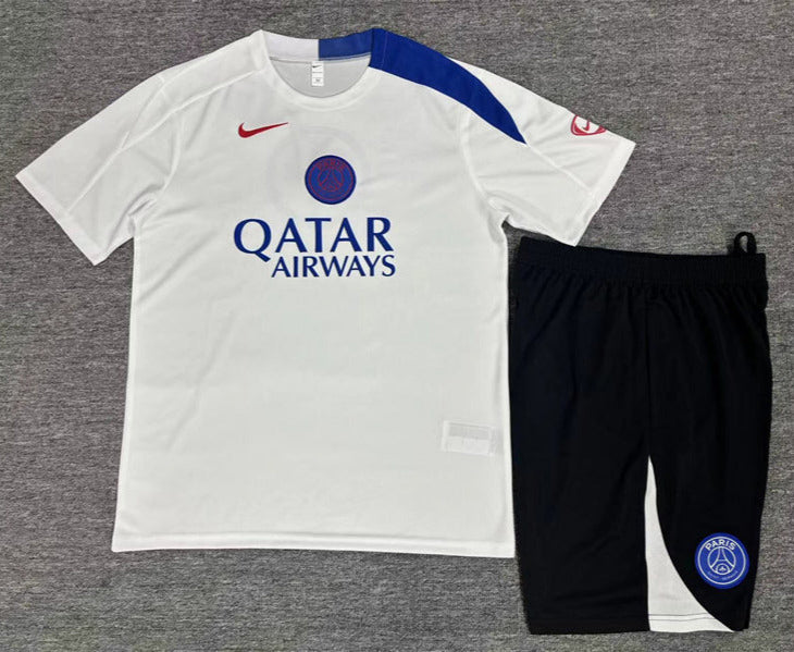 PSG 25/26 White Training Kids Jersey Set