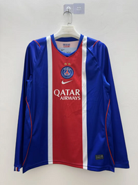 PSG 26/27 2 Star Royal Blue/Red Stripe Home Long Sleeve Jersey