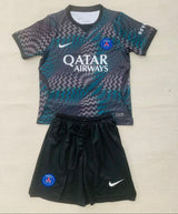 PSG 26/27 Distinctive Dark Gray Goalkeeper Kids Jersey Set