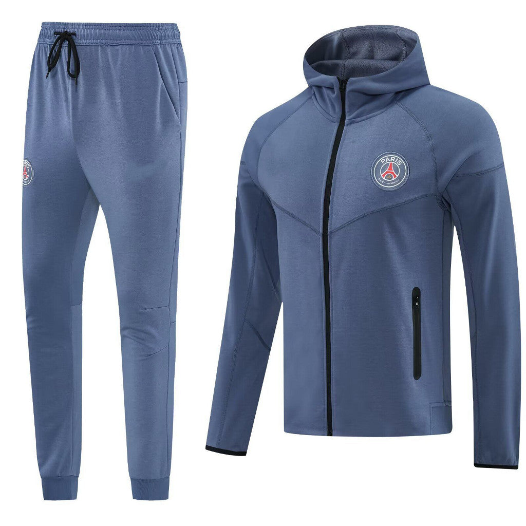 PSG 26/27 Grey/Blue Long Sleeve Tracksuits