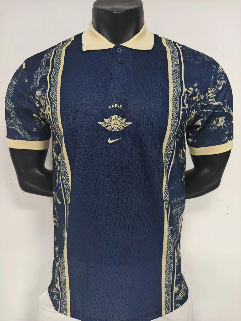 PSG 26/27 Navy Blue/Metallic Gold Polo Jersey
