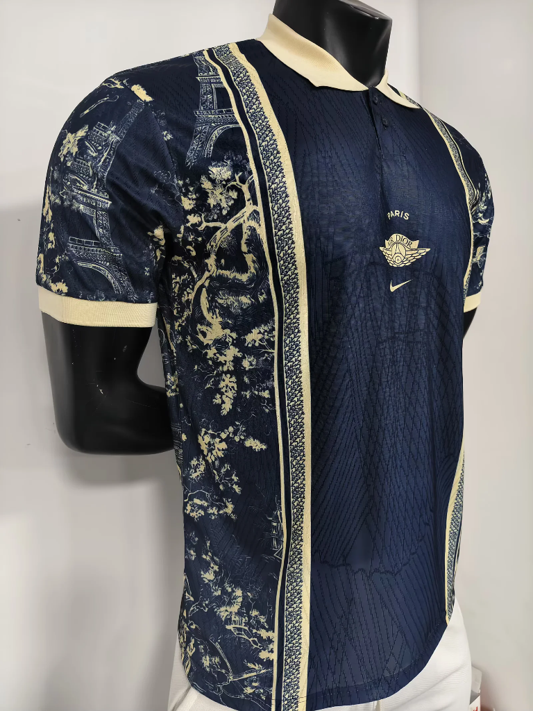 PSG 26/27 Navy Blue/Metallic Gold Polo Jersey