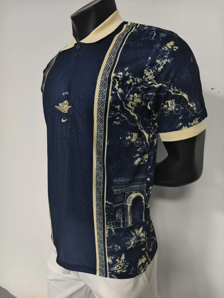 PSG 26/27 Navy Blue/Metallic Gold Polo Jersey