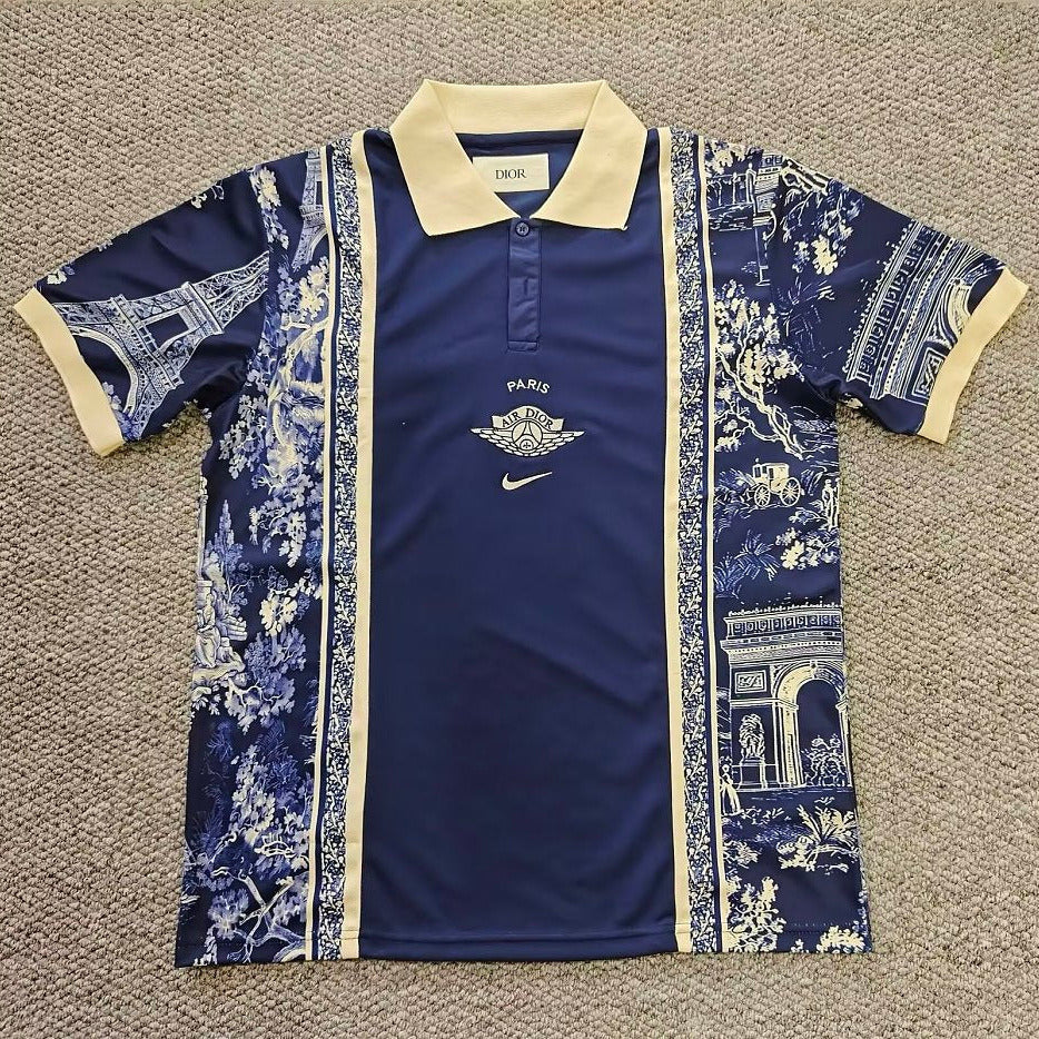 PSG 26/27 Navy Blue/Metallic Gold Polo Jersey