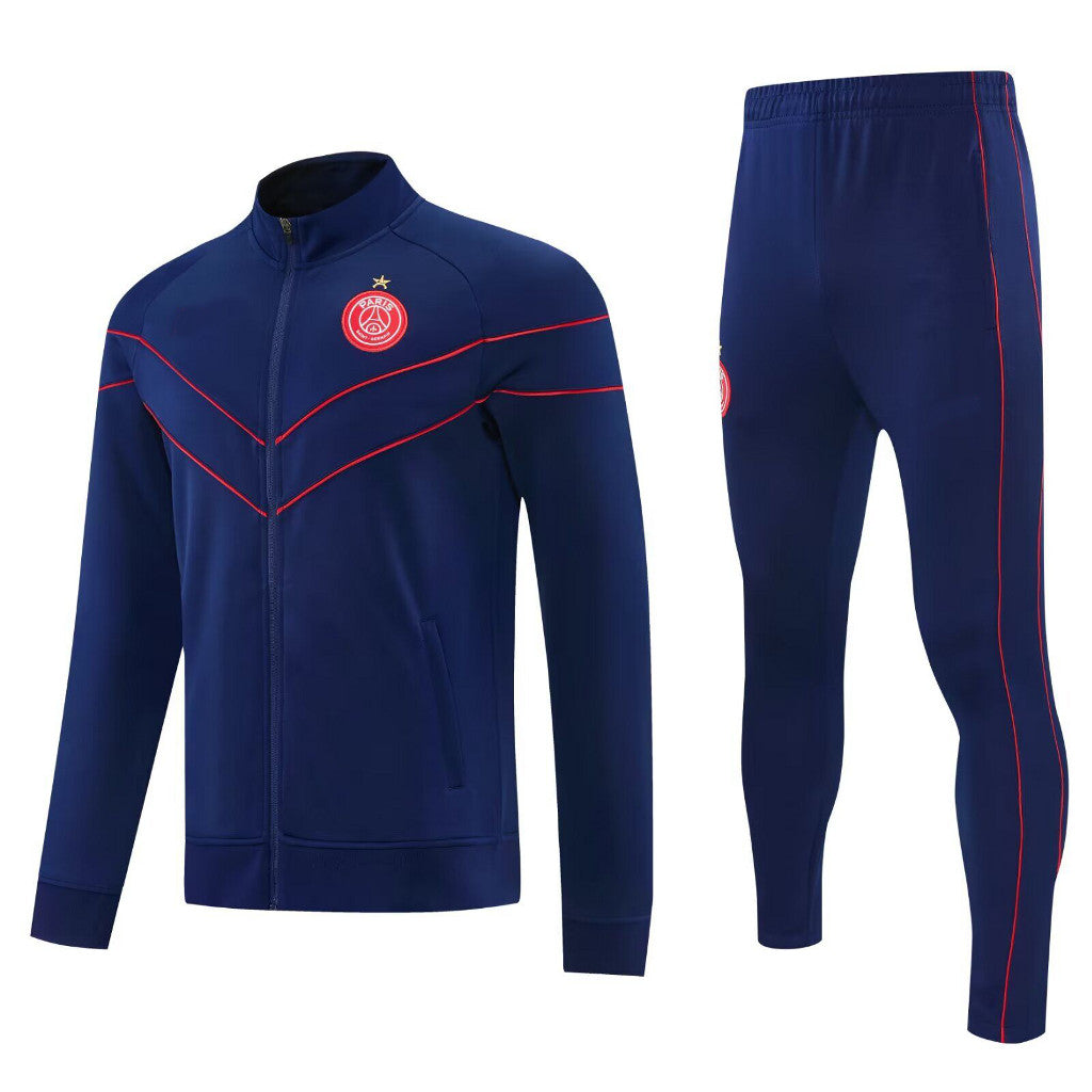 PSG 26/27 Navy/Red Trim Long Sleeve Tracksuits