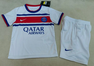 PSG 26/27 Red/Blue Horizontal Stripe Training Kids Jersey Set