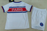 PSG 26/27 Red/Blue Horizontal Stripe Training Kids Jersey Set