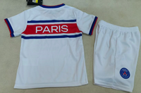 PSG 26/27 Red/Blue Horizontal Stripe Training Kids Jersey Set
