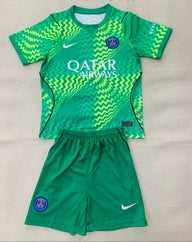 PSG 26/27 Vibrant Green Goalkeeper Kids Jersey Set