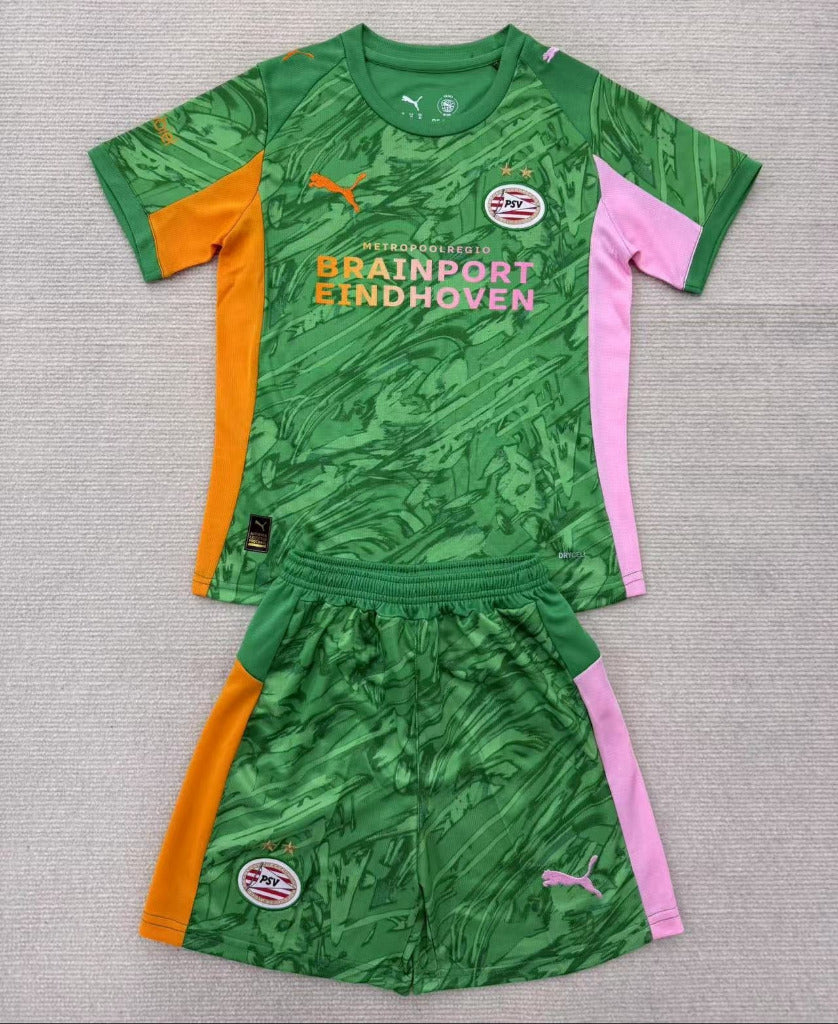 PSV Eindhoven 25/26 Green Goalkeeper Kids Kit - Concept Kits