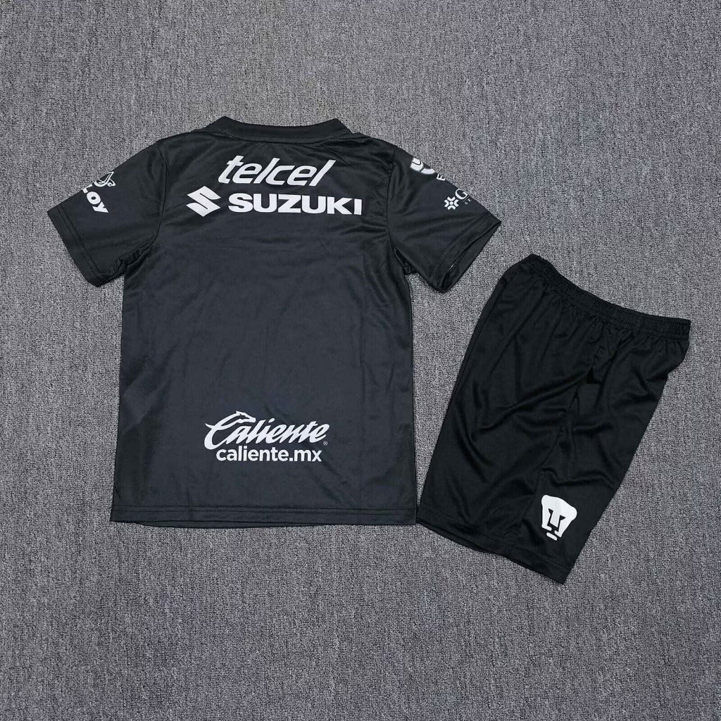 Pumas 25/26 Black Goalkeeper Kids Jersey Set
