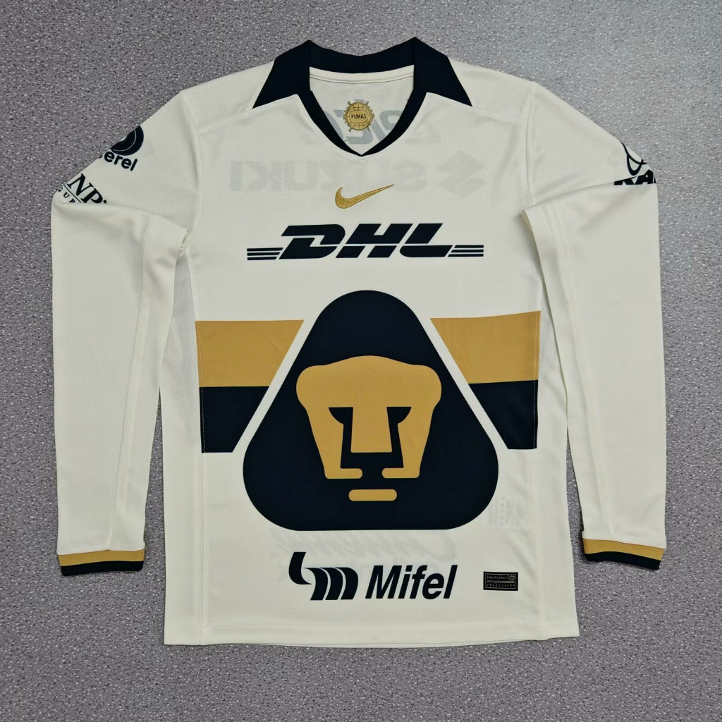 Pumas 25/26 White Home Long Sleeve Jersey