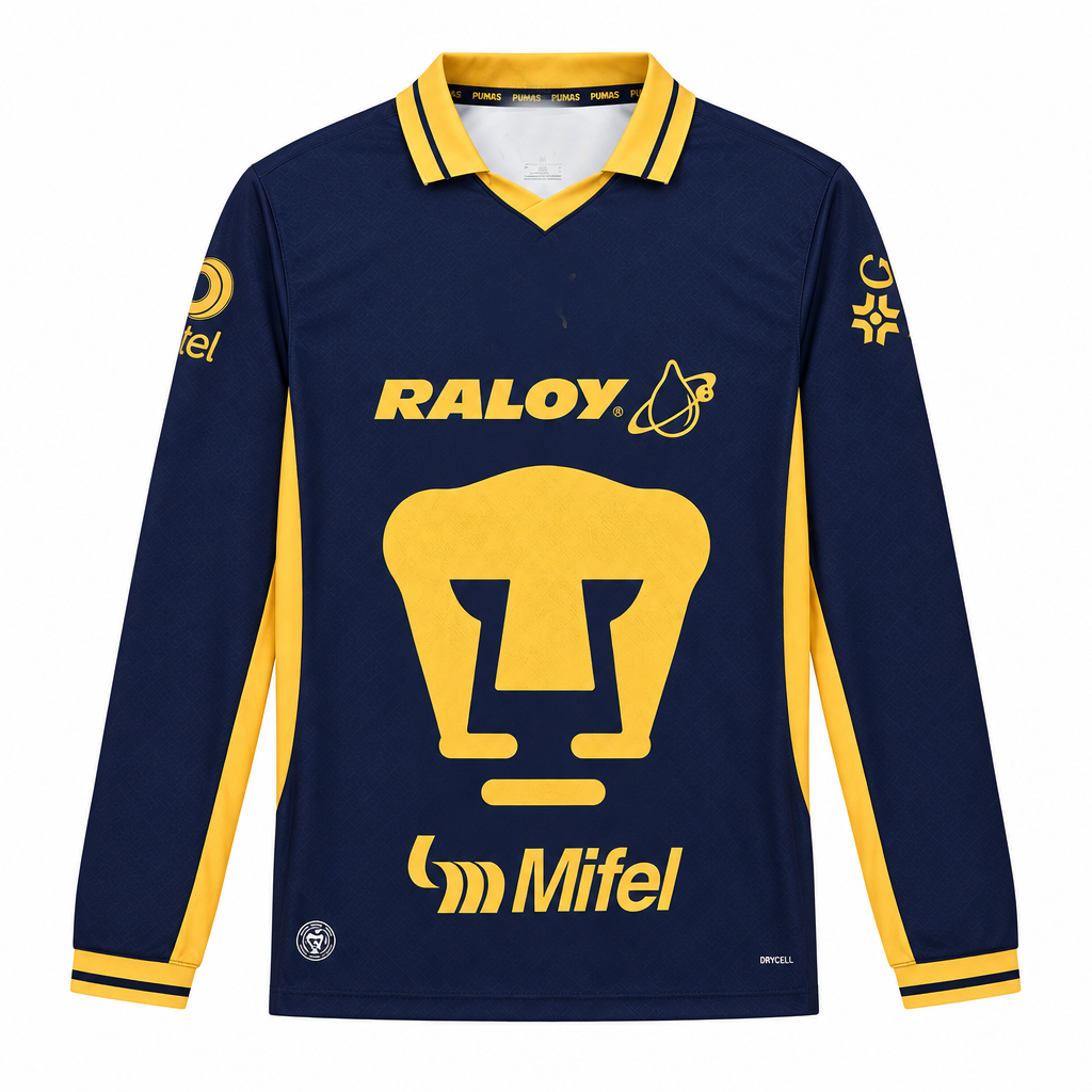 Pumas 26/27 Gold/Navy Home Long Sleeve Jersey