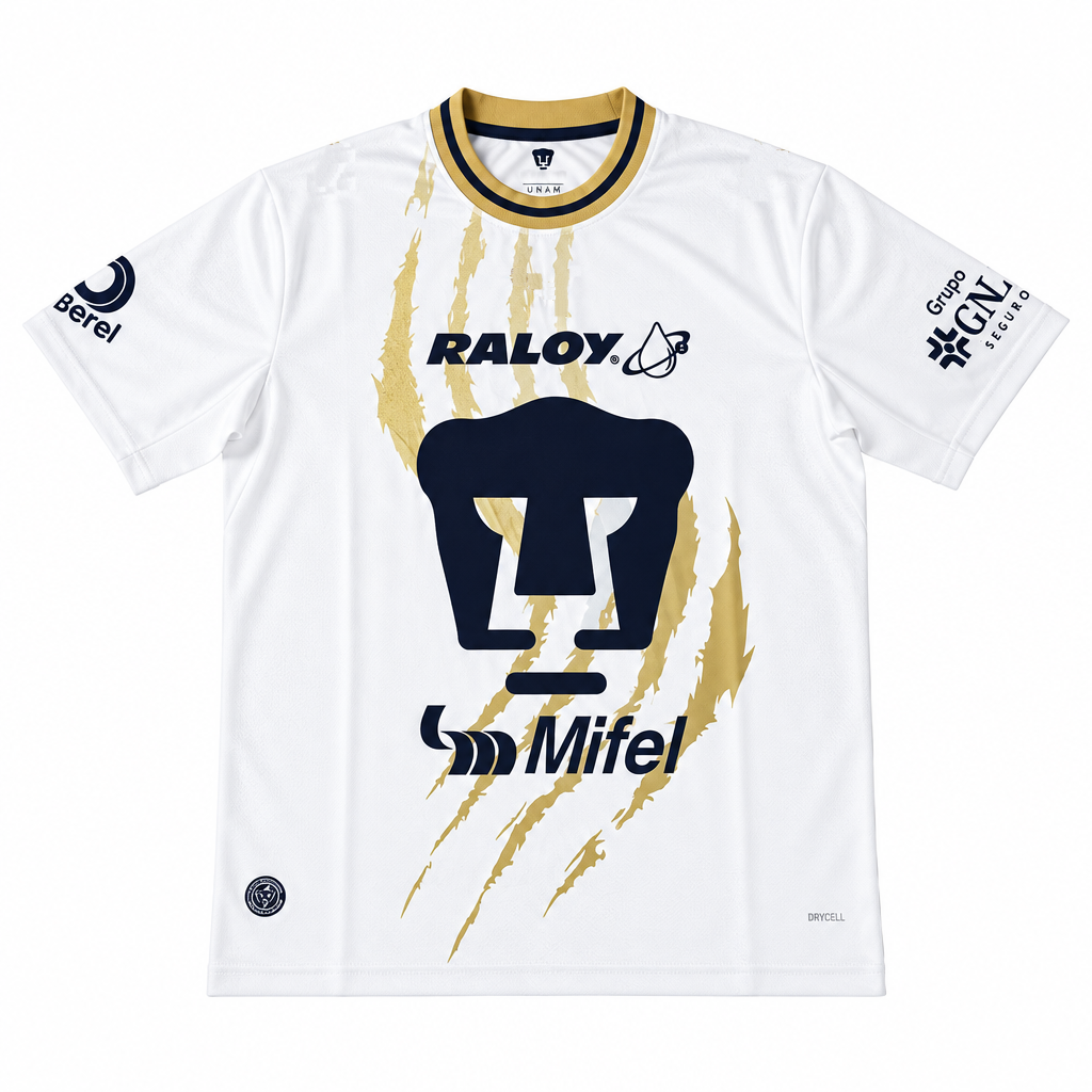 Pumas 26/27 White/Gold Away Jersey